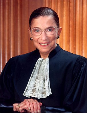 Portrait of Ruth Bader Ginsburg in judicial robes.