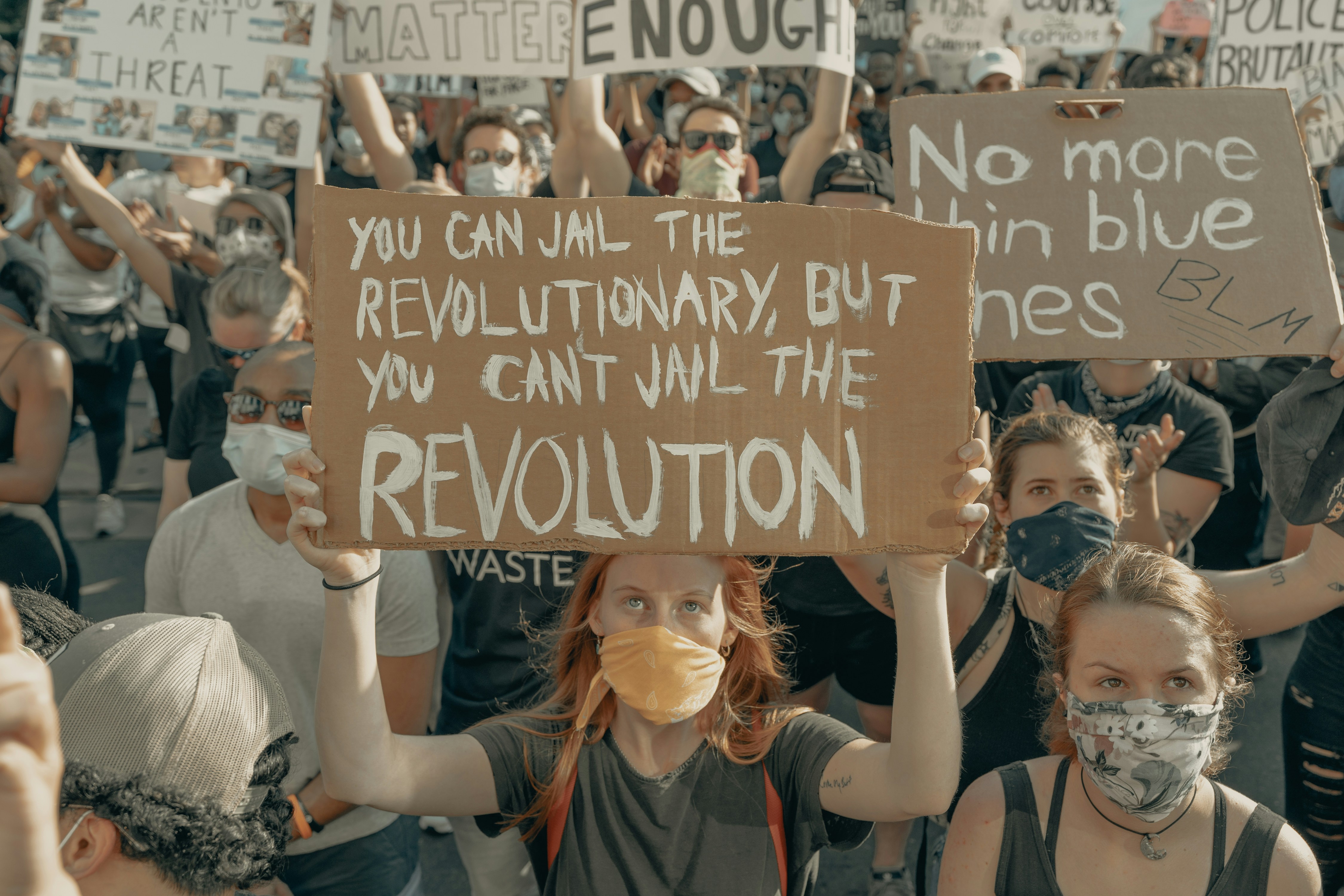 Black Lives Matter protesters participating in a public demonstration