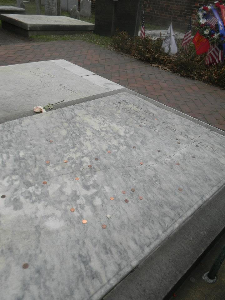 Benjamin Franklin's grave in Philadelphia