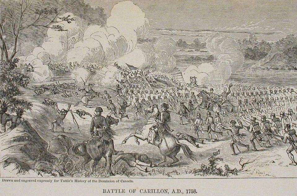 Historical depiction of the Battle of Carillon in 1758