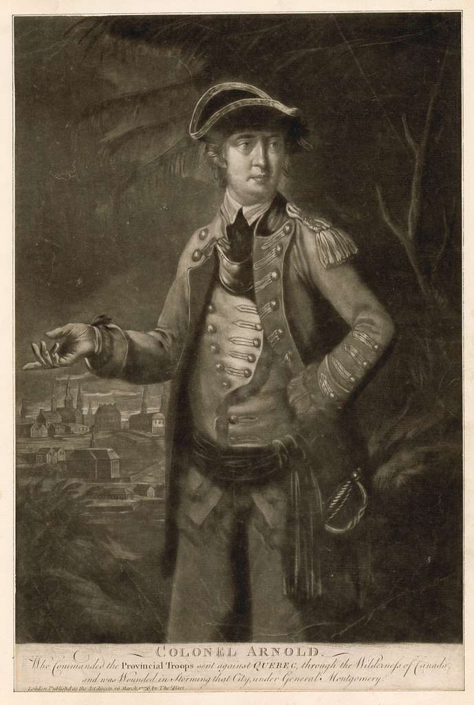 Benedict Arnold in uniform, depicted in a 1776 portrait