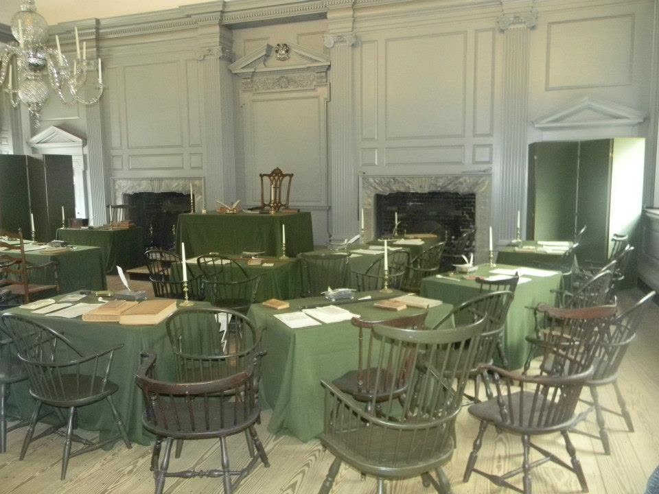 Interior of the main chamber of Independence Hall in Philadelphia