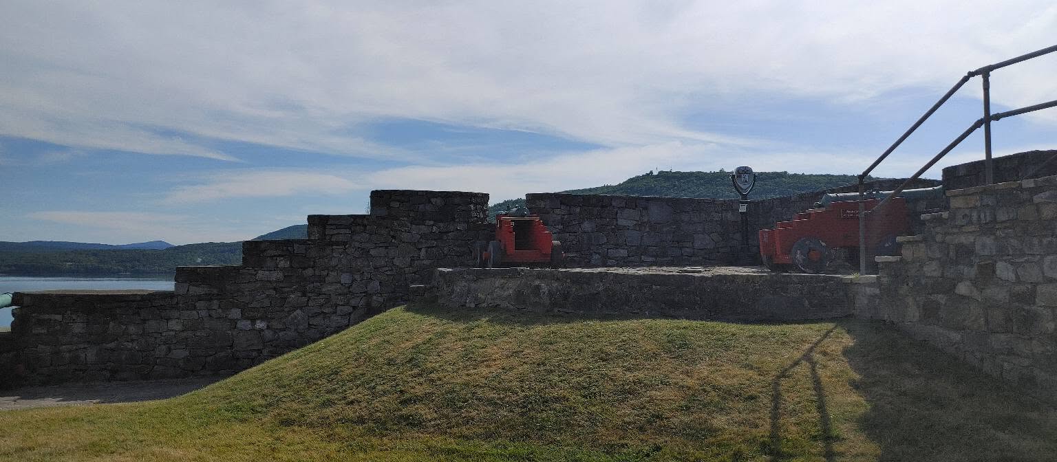 The surviving fortifications of Fort Ticonderoga overlooking Lake Champlain