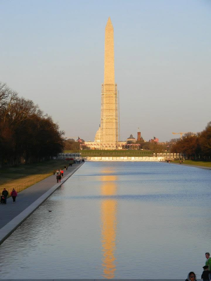 Washington Monument reflected in the Reflecting Pool in Washington, D.C.